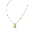 20th Anniversary Dira 14k Yellow Gold Cushion Cut Pendant Necklace In Yellow Lab Grown Diamond -Jewelry Shop kendra scott dira cushion cut pendant necklace 14k yellow gold yellow lab diamond 00