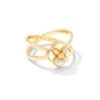 Dira Stone Gold Double Band Ring In Ivory Mix -Jewelry Shop kendra scott dira stone double band ring gold ivory mix 00