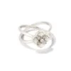 Dira Stone Silver Double Band Ring In Ivory Mix -Jewelry Shop kendra scott dira stone double band ring rhodium ivory mix white cz 00