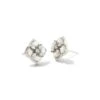 Dira Stone Silver Stud Earrings In Ivory Mix -Jewelry Shop kendra scott dira stone stud earrings rhodium ivory mix white cz 00