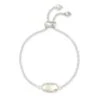 Elaina Silver Adjustable Chain Bracelet In Dichroic Glass -Jewelry Shop kendra scott elaina bracelet rhodium dichroic 00 lg