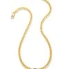 Elisa 18k Gold Vermeil Curb Chain Necklace In Red Tiger’s Eye -Jewelry Shop kendra scott elisa curb chain necklace 18k yellow gold vermeil red tigers eye 00