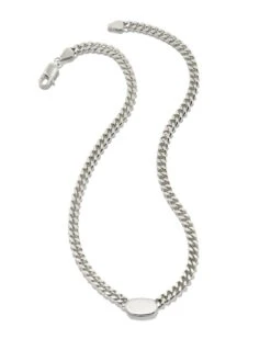 Elisa Curb Chain Necklace In Sterling Silver