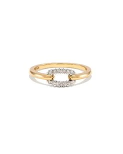 Elisa 14k Yellow Gold Interlocking Band Ring In White Diamond -Jewelry Shop kendra scott elisa interlocking band ring 14k yellow gold white diamond 01