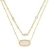 Elisa Gold Multi Strand Necklace In Iridescent Drusy -Jewelry Shop kendra scott elisa multi strand necklace gold iridescent drusy 00 lg