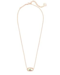 Elisa Rose Gold Pendant Necklace In Dichroic Glass -Jewelry Shop kendra scott elisa necklace rose gold dichroic 01 lg