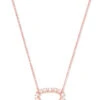 Elisa Open Frame Crystal Pendant In Rose Gold -Jewelry Shop kendra scott elisa open frame cz necklace rose gold white cz 00 lg