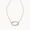 Elisa 14k Yellow Gold Open Frame Pendant Necklace In White Diamond -Jewelry Shop kendra scott elisa open frame pendant necklace 14k yellow gold wt diamond 01 lg