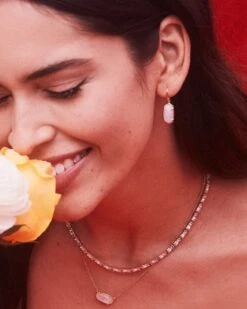 Elisa 18k Gold Vermeil Pendant Necklace In Rainbow Moonstone -Jewelry Shop kendra scott elisa pendant necklace sterling silver rainbow moonstone 00