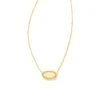 Elisa Gold Satellite Short Pendant Necklace In Yellow Kyocera Opal -Jewelry Shop kendra scott elisa satellite short pendant necklace gold yellow kyocera opal 01