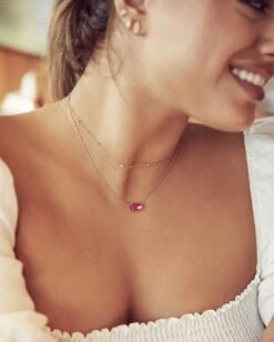 Elisa Sterling Silver Pendant Necklace In Ivory Mother-of-Pearl -Jewelry Shop kendra scott elisa stering gold pink quartz necklace lg lg