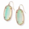 Elle Rose Gold Drop Earrings In Dichroic Glass -Jewelry Shop kendra scott elle earring rose gold dichroic glass 01 lg