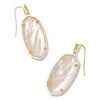 Elle Gold Enamel Framed Drop Earrings In Ivory Mix -Jewelry Shop kendra scott elle enamel framed drop earrings gold ivory mix 00