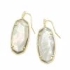 Faceted Elle Gold Drop Earrings In Gray Illusion