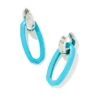 Elle Silver Convertible Link Earrings In Turquoise Magnesite