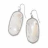 Elle Silver Drop Earrings In Ivory Mother-Of-Pearl -Jewelry Shop kendra scott elle silver drop earrings in ivory pearl 00 default lg