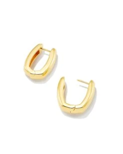 Ellen Wide Huggie Earrings In 18k Gold Vermeil -Jewelry Shop kendra scott ellen wide huggie earrings 18k yellow gold vermeil 01