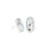 Ellie Silver Stud Earrings In Dichroic Glass