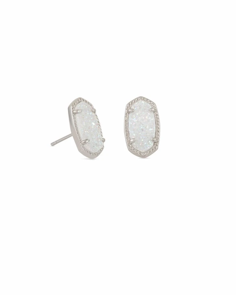 Ellie Silver Stud Earrings In Iridescent Drusy 3 Ellie Silver Stud Earrings In Iridescent Drusy