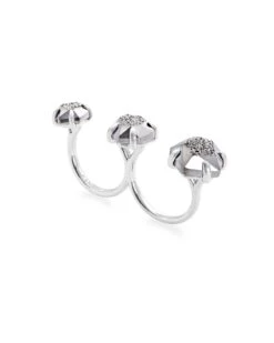 Ellms Silver Two Finger Ring In Platinum Drusy 7 Ellms Silver Two Finger Ring In Platinum Drusy -Jewelry Shop kendra scott ellms 2 finger ring rhodium platinum drusy 01 lg
