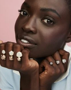 Ellms Silver Two Finger Ring In Platinum Drusy 6 Ellms Silver Two Finger Ring In Platinum Drusy -Jewelry Shop kendra scott elms double ring lg lg