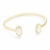 Elton Gold Cuff Bracelet In White Kyocera Opal -Jewelry Shop kendra scott elton bracelet gold white opal 00 lg