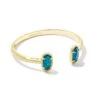 Elton Gold Cuff Bracelet In Teal Abalone -Jewelry Shop kendra scott elton cuff bracelet gold teal abalone 00