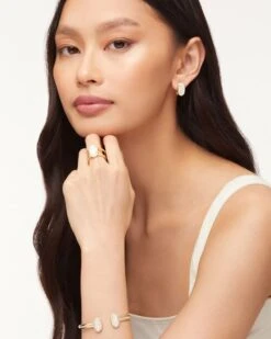 Elton Gold Cuff Bracelet In Iridescent Drusy -Jewelry Shop kendra scott elton gold cuff bracelet iridescent drusy