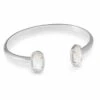 Elton Silver Cuff Bracelet In Ivory Mother-of-Pearl -Jewelry Shop kendra scott elton silver cuff bracelet in ivory pearl 00 default lg