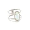 Elyse Sterling Silver Double Band Ring In White Sterling Opal 1 Elyse Sterling Silver Double Band Ring In White Sterling Opal -Jewelry Shop kendra scott elyse double band ring 18k rhodium vermeil white sterling opal 00