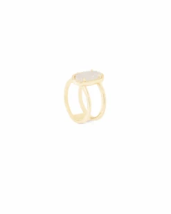 Elyse Gold Ring In Iridescent Drusy -Jewelry Shop kendra scott elyse gold band ring in iridescent drusy 01 default lg