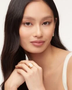 Elyse Gold Ring In Iridescent Drusy -Jewelry Shop kendra scott elyse gold ring iridescent drusy