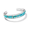 Ember Silver Triple Cuff Bracelet In Variegated Turquoise Magnesite -Jewelry Shop kendra scott ember triple cuff bracelet rhodium variegated turquoise magnesite 00