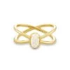 Emilie Gold Double Band Ring In Iridescent Drusy -Jewelry Shop kendra scott emilie double band ring gold iridescent drusy 00 lg