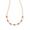 Emilie Rose Gold Strand Necklace In Sand Drusy -Jewelry Shop kendra scott emilie strand necklace rose gold sand drusy 00