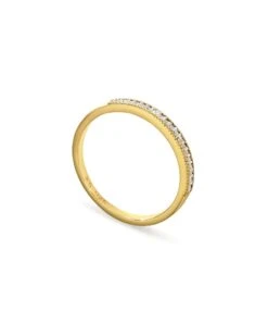 Ensley 18k Gold Vermeil Band Ring In White Diamond -Jewelry Shop kendra scott ensley band ring gold vermeil white diamond 01 lg