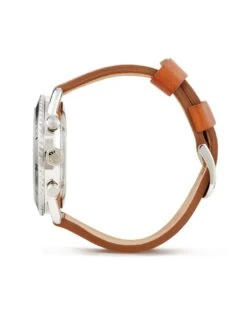 Evans Stainless Steel 44mm Chronograph Watch In Ivory -Jewelry Shop kendra scott evans 44mm chronograph watch luggage leather ivory stainless steel 02