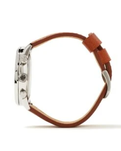 Evans Stainless Steel 44mm Field Watch In Ivory -Jewelry Shop kendra scott evans 44mm field watch chestnut brown leather ivory stainless steel 02