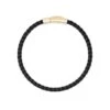 Evans 18k Yellow Gold Vermeil Corded Bracelet In Black Leather -Jewelry Shop kendra scott evans corded friendship bracelet gold black leather 00 lg