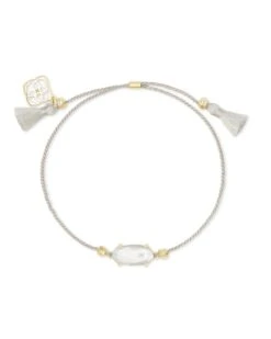 Everlyne Silver Cord Friendship Bracelet In Ivory Mother-of-Pearl