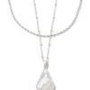 Faceted Alex Silver Convertible Necklace In Ivory Illusion -Jewelry Shop kendra scott faceted alex convertible necklace rhodium ivory mother of pearl 00