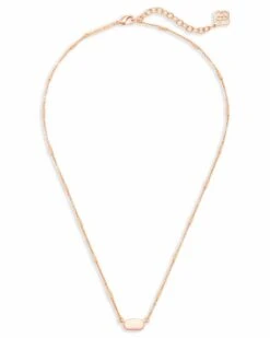 Fern Pendant Necklace In Rose Gold -Jewelry Shop kendra scott fern rose gold pendant necklace 01 default lg
