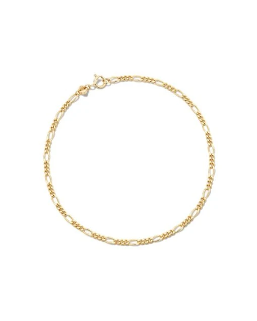 Figaro Chain Bracelet In 14k Yellow Gold -Jewelry Shop kendra scott fiagro chain bracelet 14k yellow gold 00