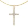 Large Cross 14k Yellow Gold Pendant Necklace In White Diamond -Jewelry Shop kendra scott fine lg cross pendant necklace 14k gold wt diamond 02 lg