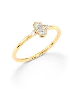Marisa 14k Yellow Gold Band Ring In White Diamond -Jewelry Shop kendra scott fine marisa band ring 14k yellow gold white diamond 01 lg