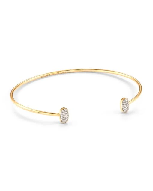 Marisa 14k Yellow Gold Cuff Bracelet In White Diamond -Jewelry Shop kendra scott fine marisa cuff bracelet 14k yellow gold white diamond 00 lg