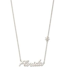 Florida Pendant Necklace In Sterling Silver