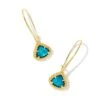 Framed Kendall Gold Wire Drop Earrings In Teal Abalone -Jewelry Shop kendra scott framed kendall drop earrings gold teal abalone 00