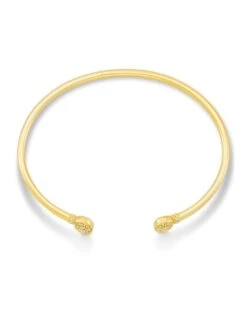 Grayson Gold Cuff Bracelet In White Crystal -Jewelry Shop kendra scott grayson crystal cuff bracelet gold white crystal 01 lg