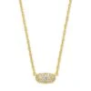 Grayson Gold Pendant Necklace In White Crystal 1 Grayson Gold Pendant Necklace In White Crystal -Jewelry Shop kendra scott grayson crystal pendant necklace gold white crystal 00 lg
